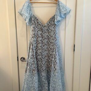 House of cb Austen Bluebell Floral Lace Midi Dress, Size Large, New with tags
